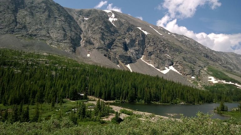 Beautiful mountain views at the Lower Blue Lakes Trail.