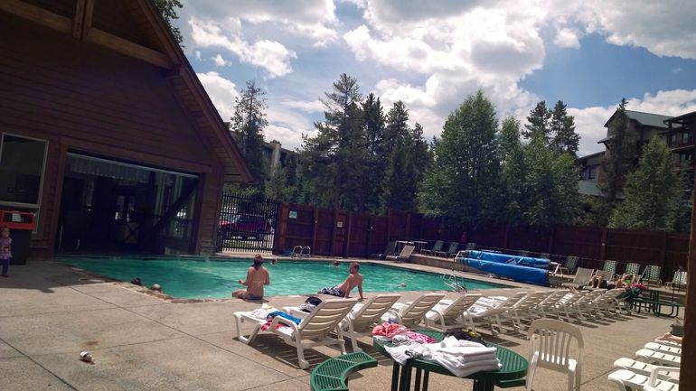 Outdoor heated pool at the New Upper Village.