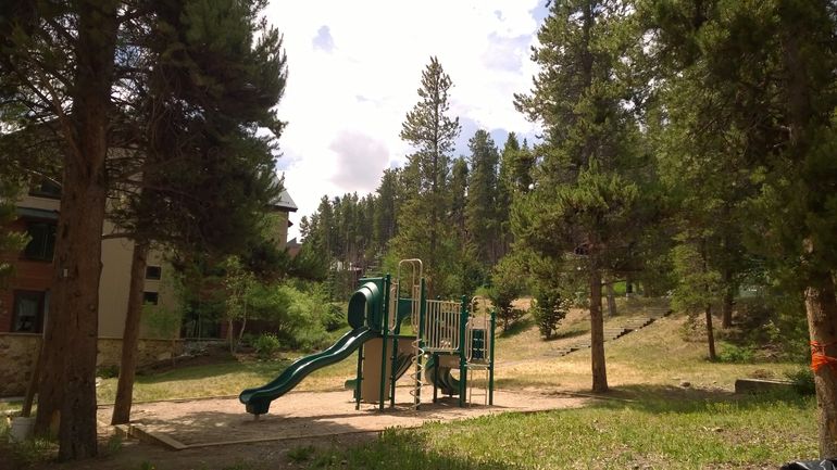 Children's playground at the New Upper Village pool facility.