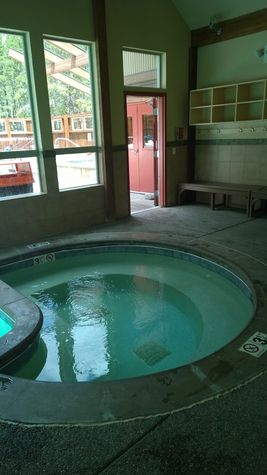 Indoor hot tub at the New Upper Village pool facility.