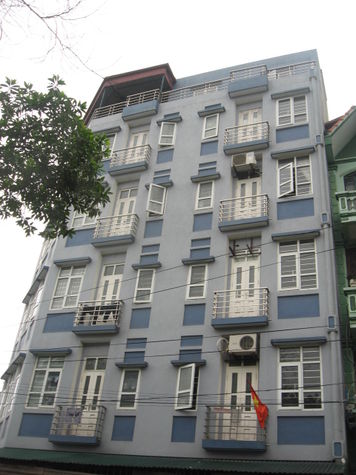 Infront of building