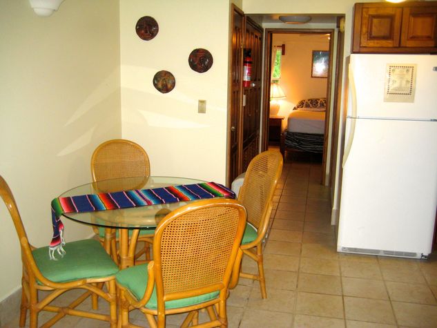 Condo A2 dining area & hallway to bedroom/bath