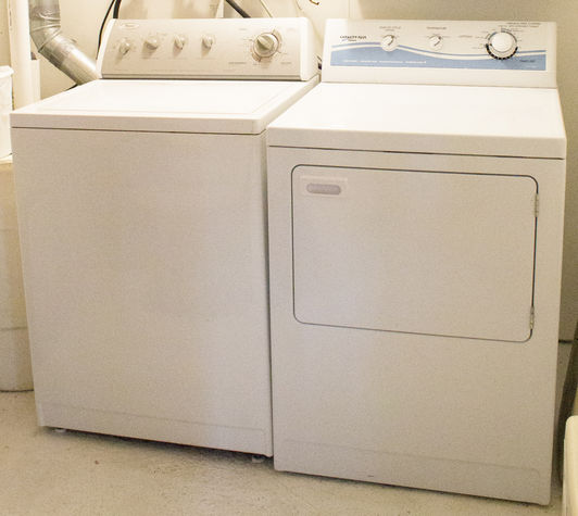 Cottage has large capacity washer and dryer.