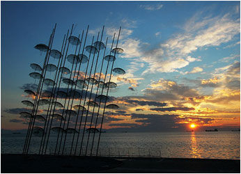 Modern art on the water front