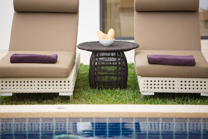 Loungers by the pool