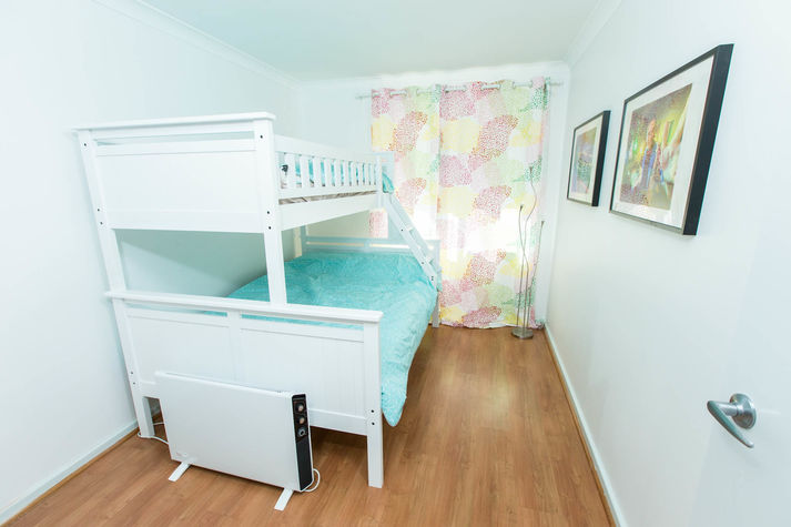 Room 2: Doube single bunk bed with air conditioning.