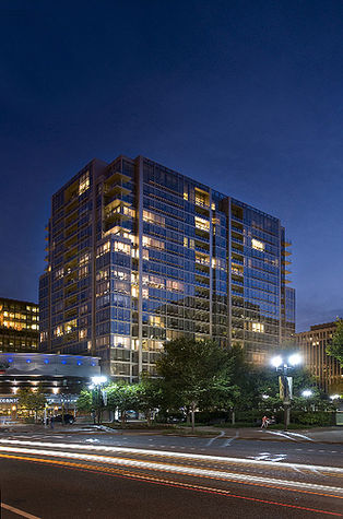 Night view of the building.