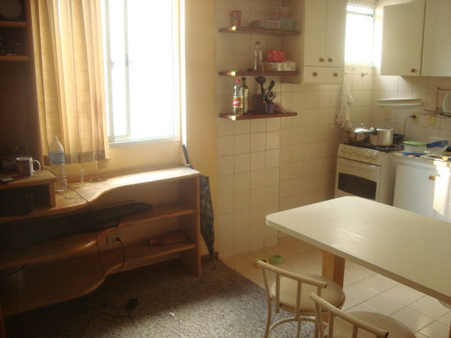 kitchen, stove + piece of main room