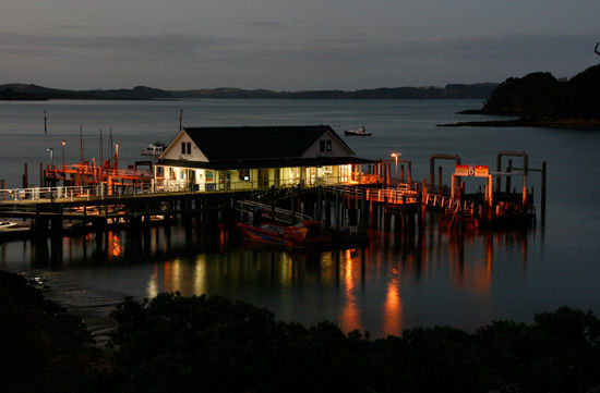 Russell Village Wharf, 2 kms away