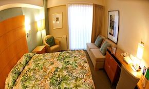 Pull out sofa easily converts for two extra guests
