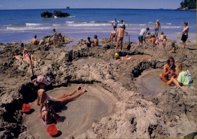 Dig your own spa at hot water beach