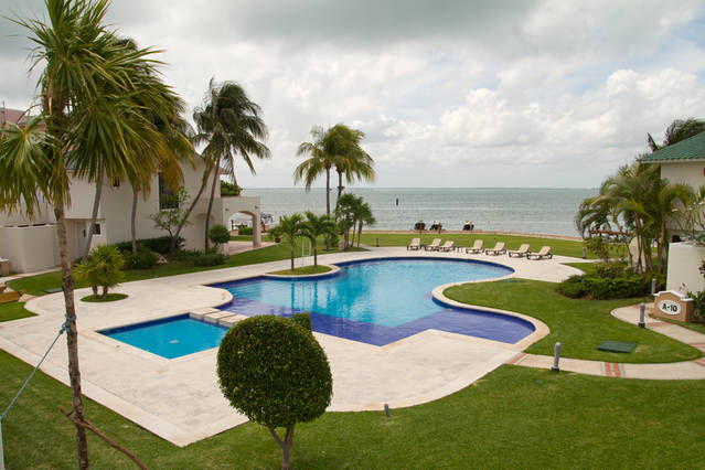 This is the view of the pool from the room. 