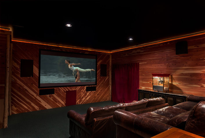 110" movie screen in basement