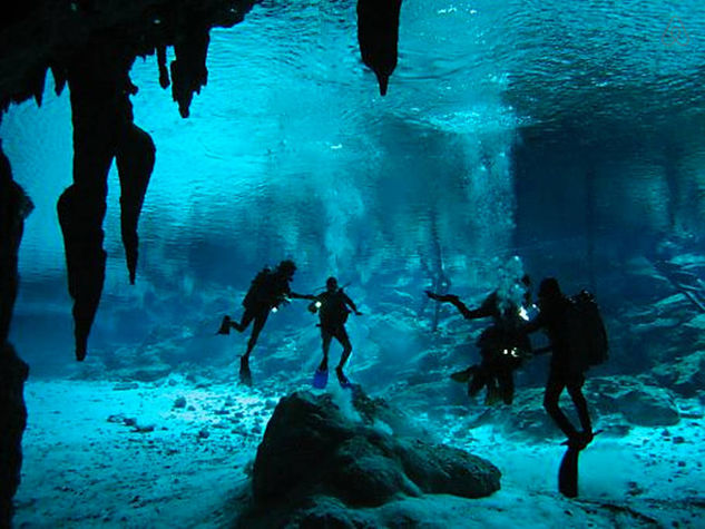 Cenote "Dos ojos" a great spot for cave diving and snorkeling