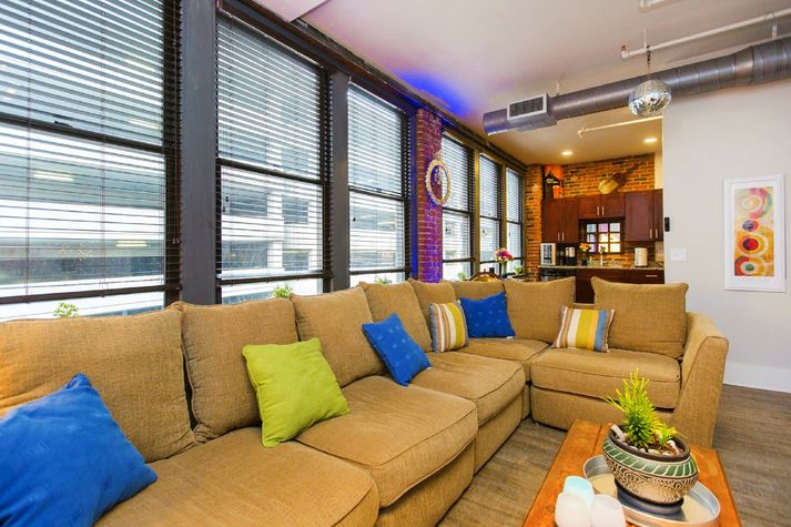 Spread out in the stylish living area.