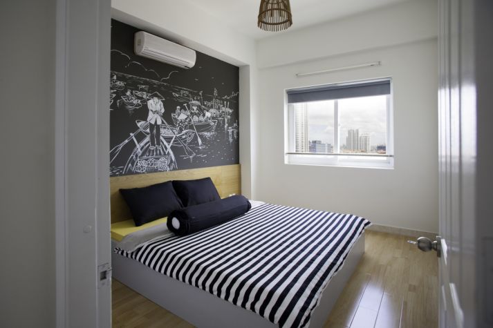 Can Tho city in the Mekong Delta, where I came from, is the inspiration behind this second bedroom.