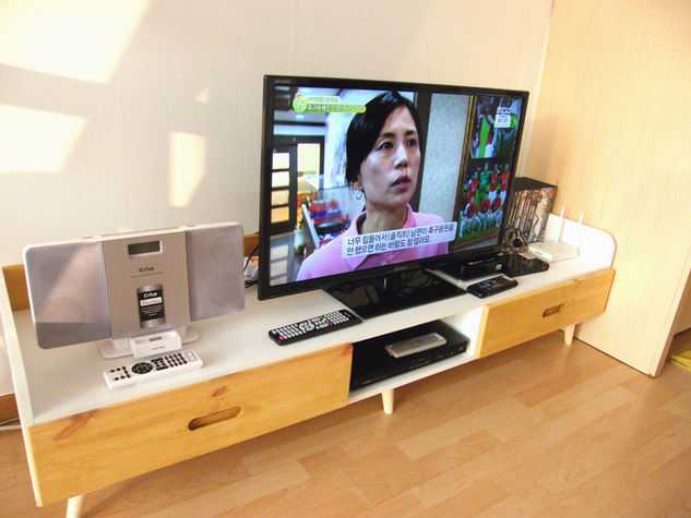cable TV and iPhone docking audio system