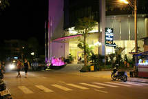 Entrance at night