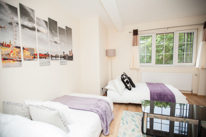 Living Room with x2 Double Sofa Beds