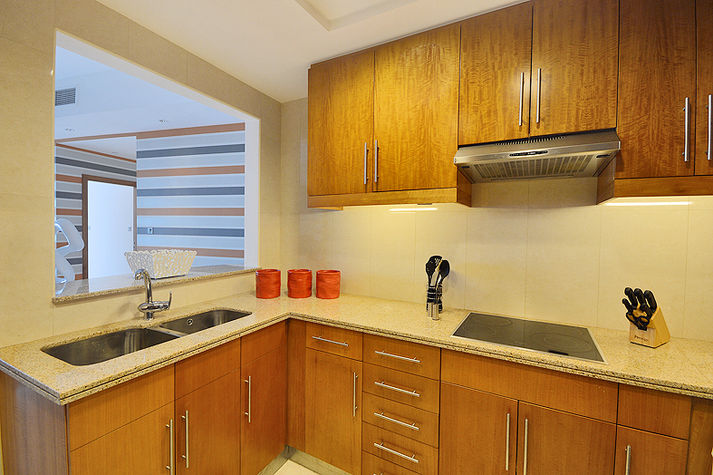the kitchen