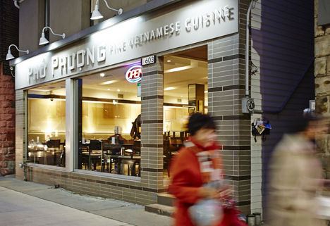 One of many restaurants around the corner