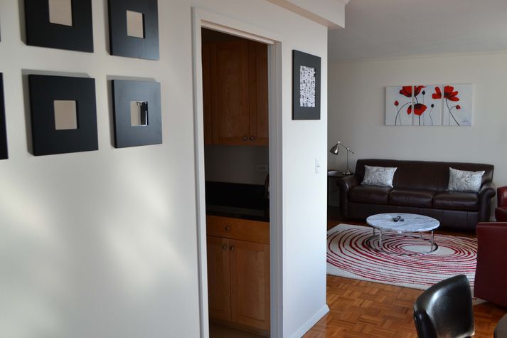 Kitchen is accessed on either side by the dining room or all.