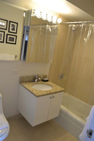 Modern bathroom with shower and tub