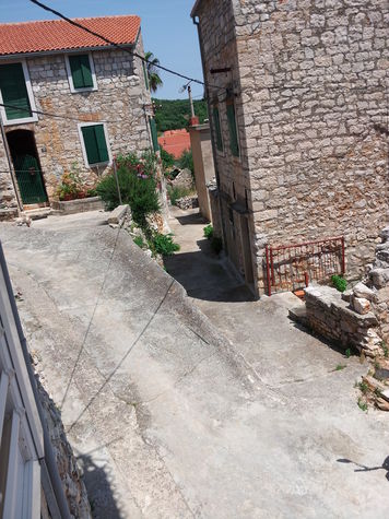 in front of the apartment