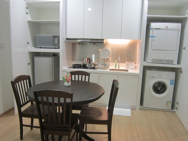 Kitchen with full set of utensil