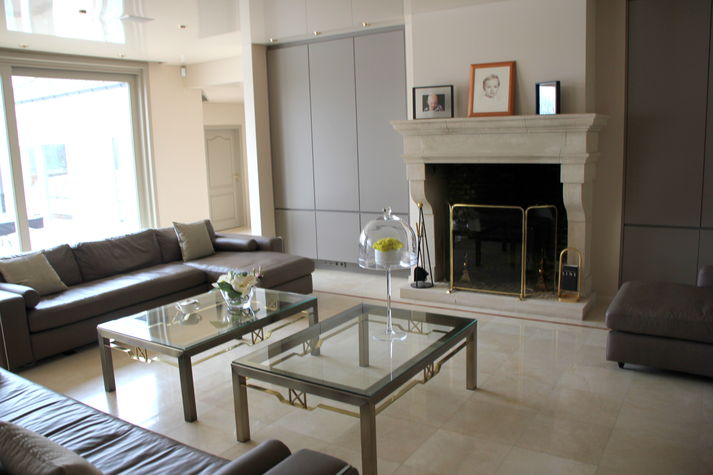 Living room with a bar