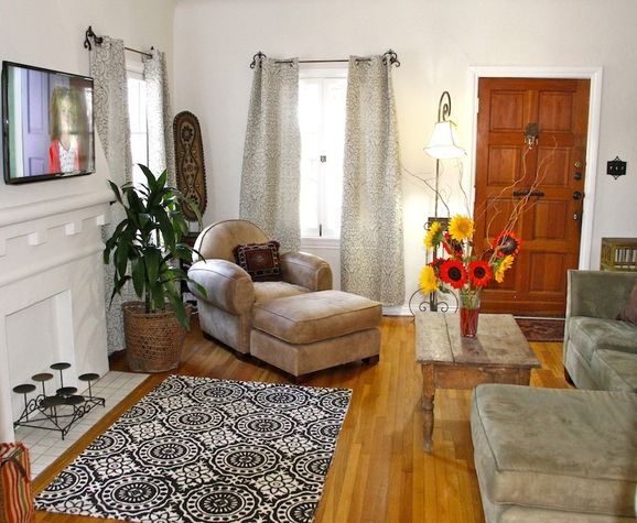 Cozy leather club chair and ottoman