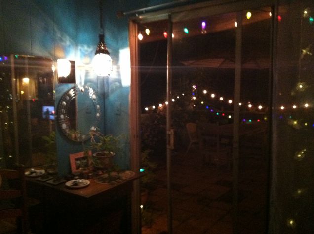 At night
