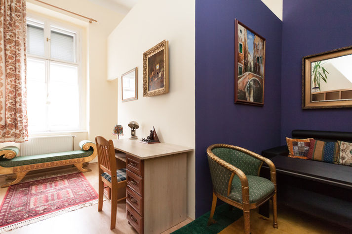 The living room with study area