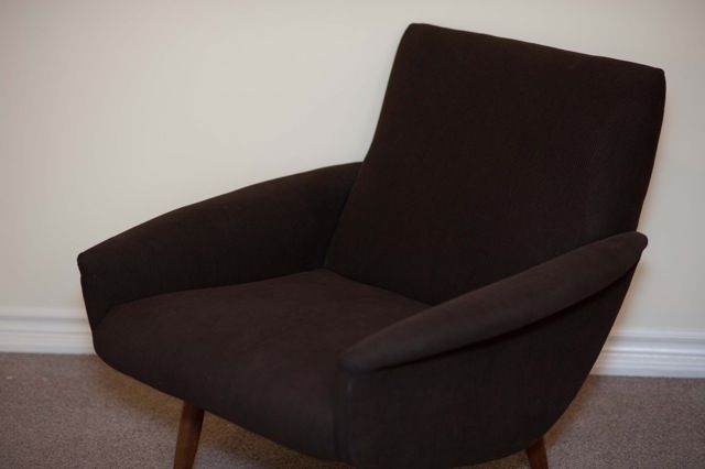 A brown comfy chair - where better to curl up with Fifty Shades of Grey?