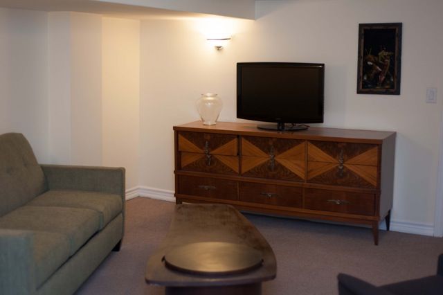 More storage in the credenza! And the brand spanking new pull-out sofa
