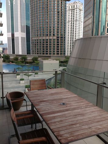 Balcony, view across to pool