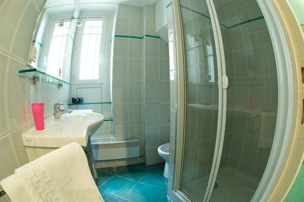 Bathroom with shower.