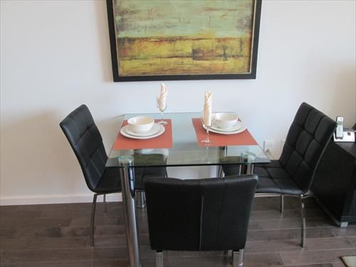 Dining area with seating for three where you can dine in comfort