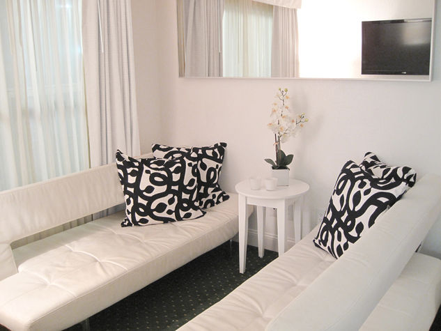 2 Designer Sofa Daybeds
Big Screen Plasma TV