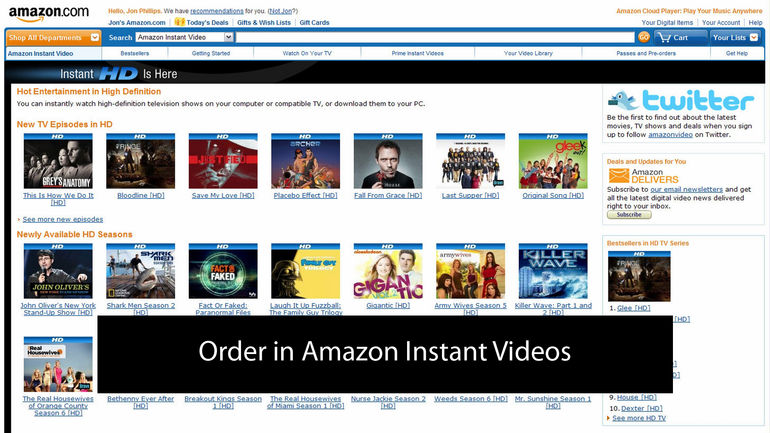 Order in Amazon Instant Videos