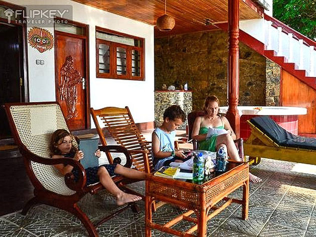 Under the veranda at the beach house