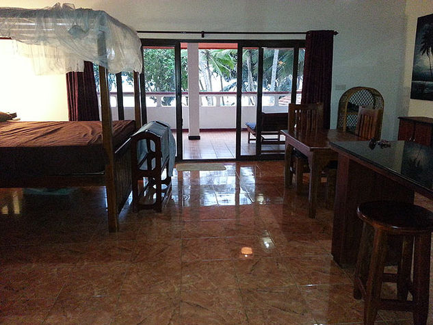 Inside the upstairs studio apartment looking towards the Ocean