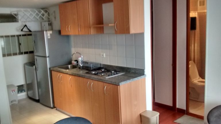 Kitchen with Refrigerator and washing machine