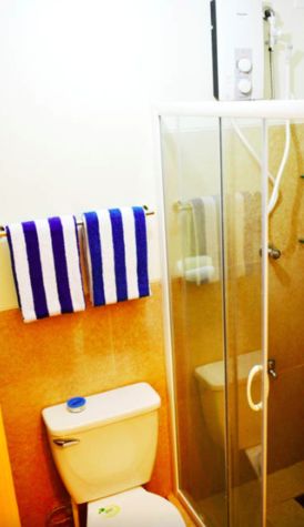 Shower room with shower heater