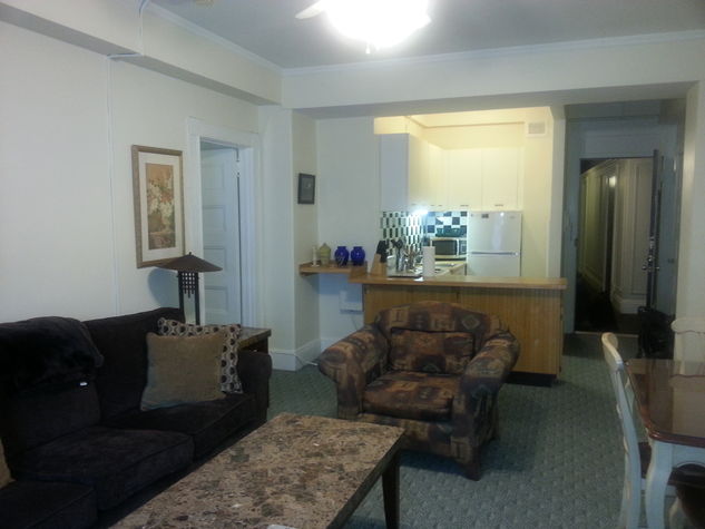 Living room toward kitchen