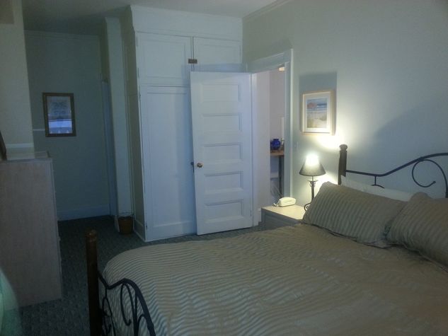 Bedroom from window toward bathroom