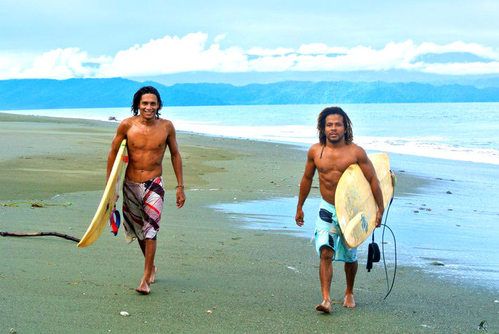 Surfers out front