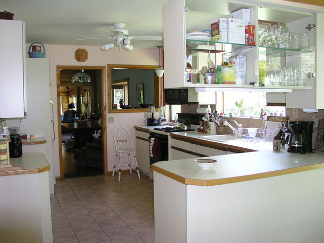 Room for several cooks in the spacious, bright kitchen.