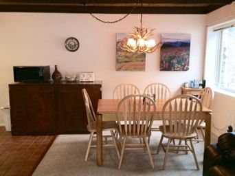 View of the dining room, from the family room.