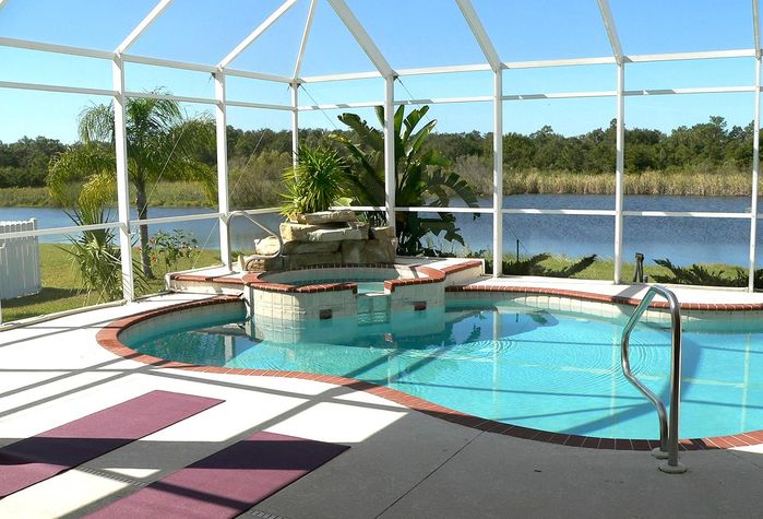 yoga by the pool